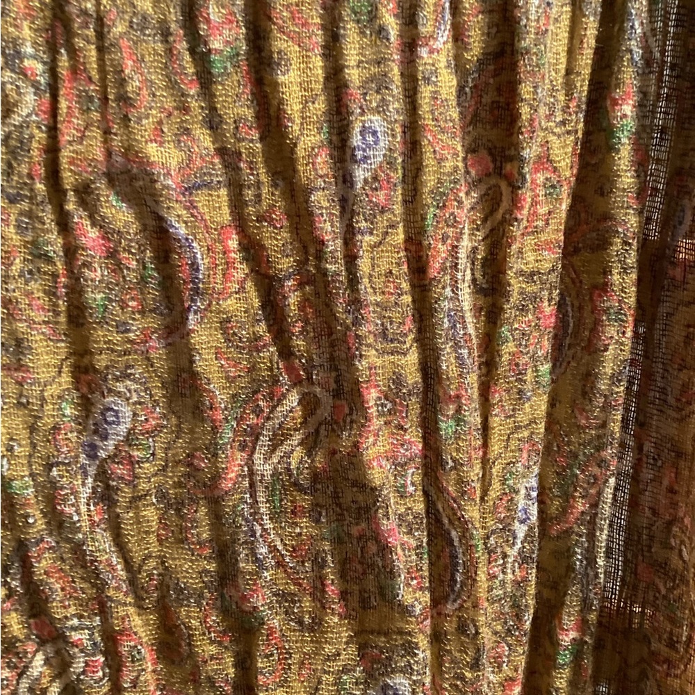 UO Kimchi Blue Gold Paisley Scarf - Picture 3 of 6